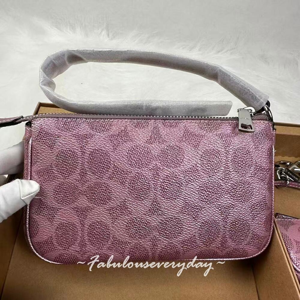 Coach Boxed Nolita 19 And Nolita Bag Charm Set In Signature Canvas Pink CCK96 - Picture 3 of 7